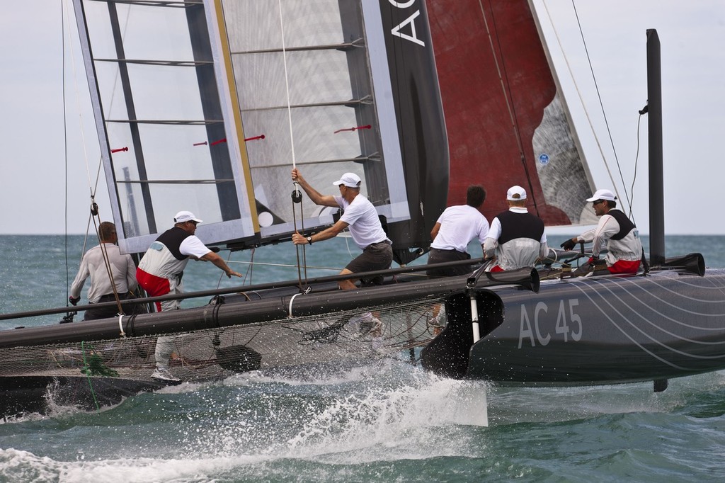 Crews used to working in high speed boats such as 18fters and Volvo OR racers will probably work out best on the AC multihulls - 34th America’s Cup - AC45 trials © ACEA - Photo Gilles Martin-Raget http://photo.americascup.com/