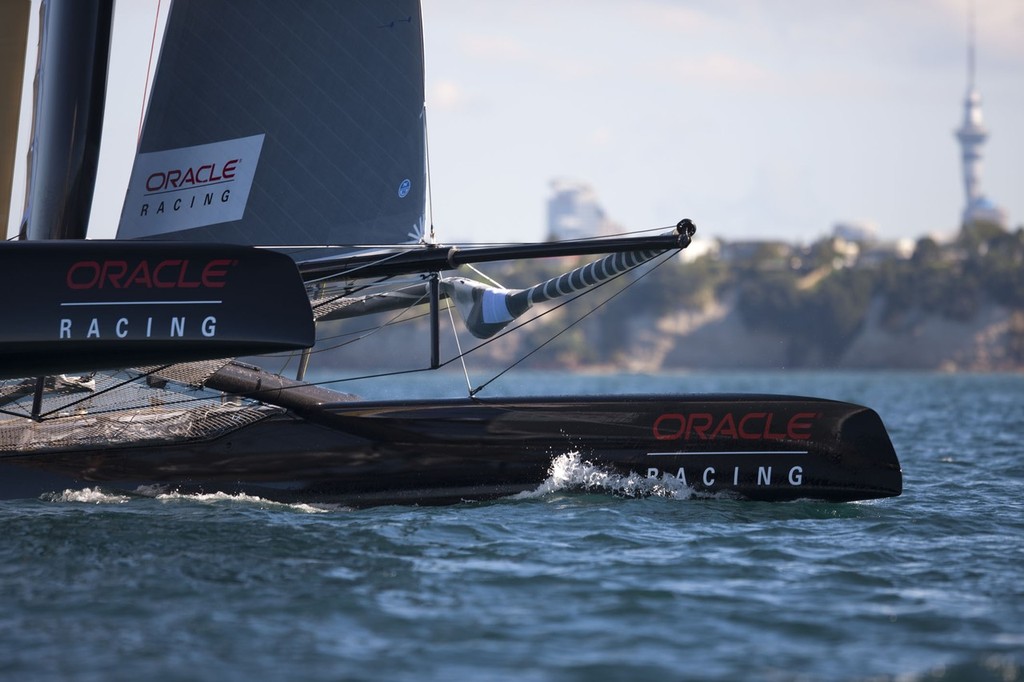 14/03/2011 - Auckland (NZL) - ORACLE Racing - ORACLE Racing AC45 Sea trials - Sail # 1 &copy; Gilles Martin-Raget / Oracle Racing