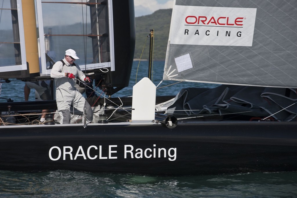 14/03/2011 - Auckland (NZL) - ORACLE Racing - ORACLE Racing AC45 Sea trials - Sail # 1 &copy; Gilles Martin-Raget / Oracle Racing