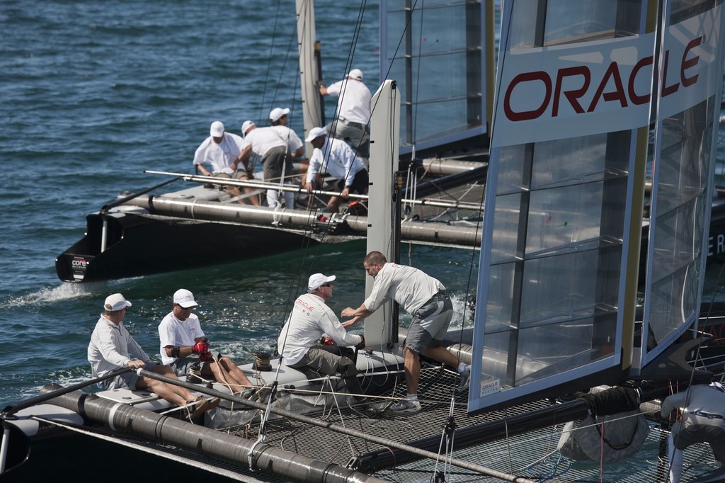 17/03/2011 - Auckland (NZL) - ORACLE Racing - ORACLE Racing AC45 Sea trials - Sail 3 photo copyright ACEA - Photo Gilles Martin-Raget http://photo.americascup.com/ taken at  and featuring the  class