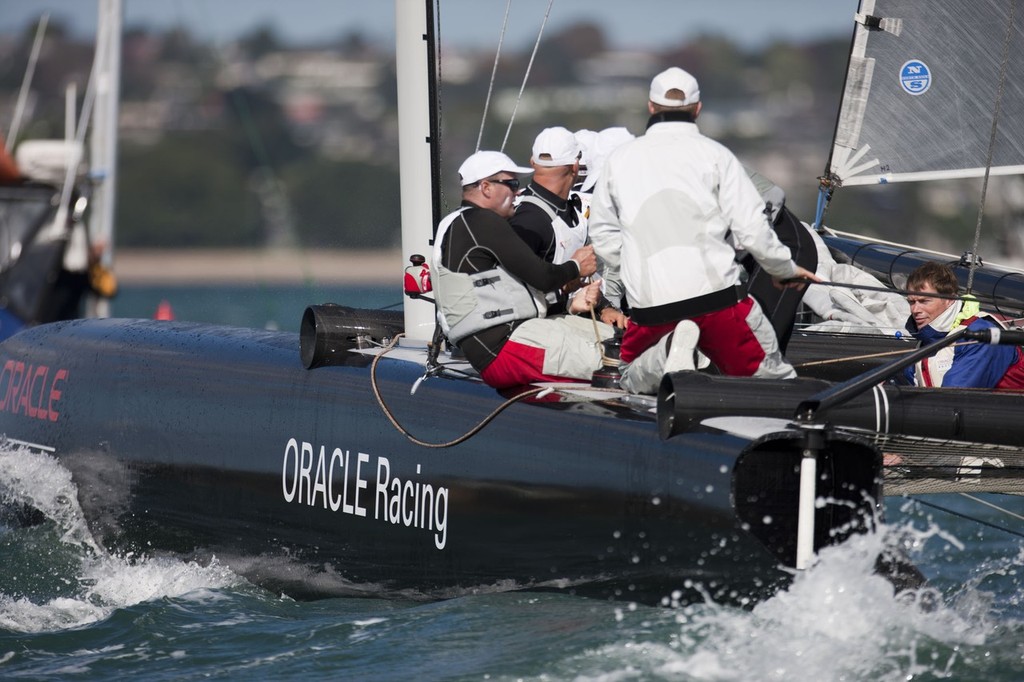 29/04/2011 - Auckland (NZL) - 34th America’s Cup - AC45 Test Event - Day 5 - Match racing © Gilles Martin-Raget / Oracle Racing