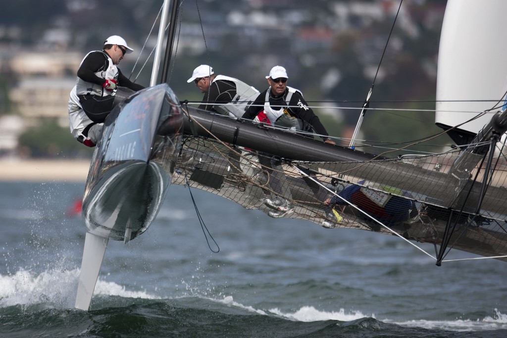 29/04/2011 - Auckland (NZL) - 34th America’s Cup - AC45 Test Event - Day 5 - Match racing © Gilles Martin-Raget / Oracle Racing