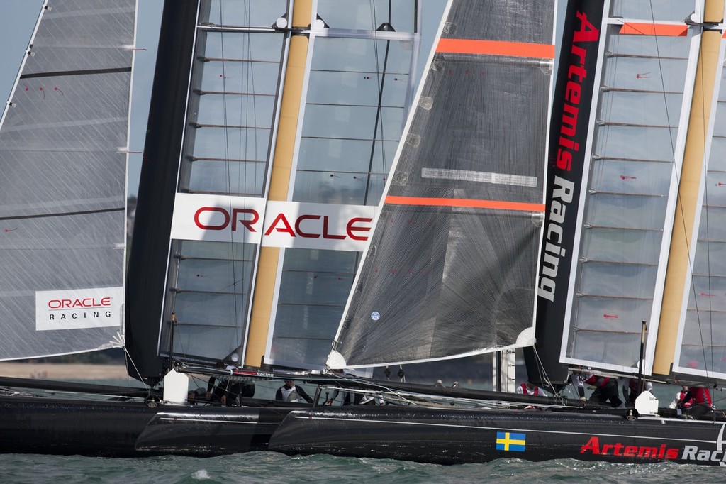 29/04/2011 - Auckland (NZL) - 34th America’s Cup - AC45 Test Event - Day 5 - Match racing © Gilles Martin-Raget / Oracle Racing
