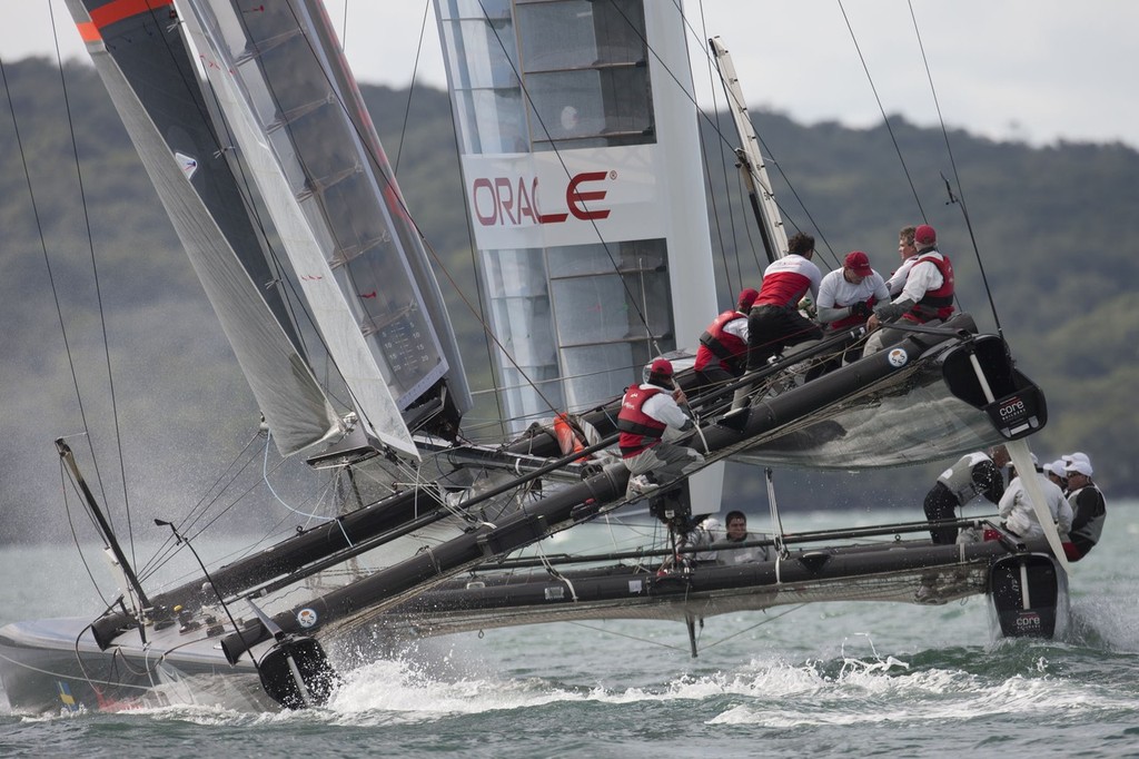29/04/2011 - Auckland (NZL) - 34th America’s Cup - AC45 Test Event - Day 5 - Match racing © Gilles Martin-Raget / Oracle Racing