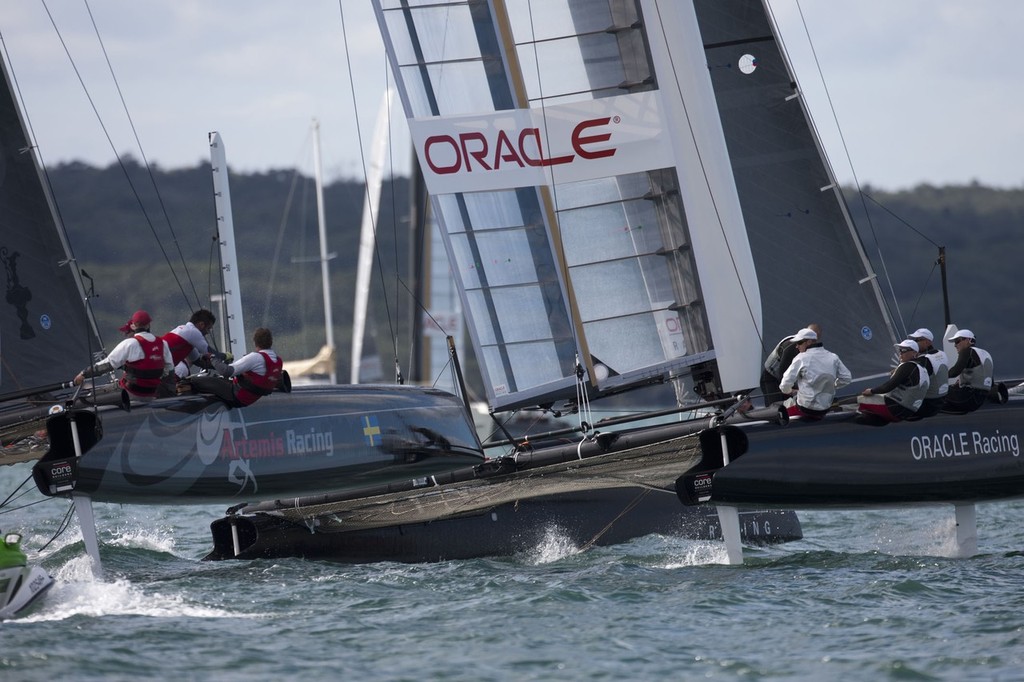 29/04/2011 - Auckland (NZL) - 34th America’s Cup - AC45 Test Event - Day 5 - Match racing © Gilles Martin-Raget / Oracle Racing