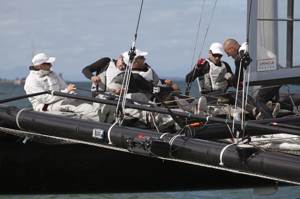 29/04/2011 - Auckland (NZL) - 34th America’s Cup - AC45 Test Event - Day 5 - Match racing © Gilles Martin-Raget / Oracle Racing