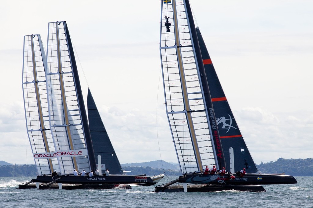AC45 sailing on Hauraki Gulf - 23 March 2011 &copy; Ivor Wilkins/www.americascup.com www.americascup.com