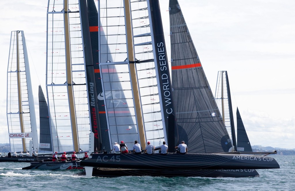 AC45 sailing on Hauraki Gulf - 23 March 2011 &copy; Ivor Wilkins/www.americascup.com www.americascup.com