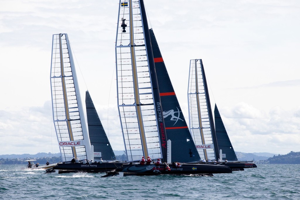 AC45 sailing on Hauraki Gulf - 23 March 2011 &copy; Ivor Wilkins/www.americascup.com www.americascup.com