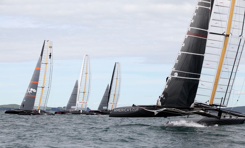 AC45 sailing on Hauraki Gulf - 23 March 2011 &copy; Ivor Wilkins/www.americascup.com www.americascup.com