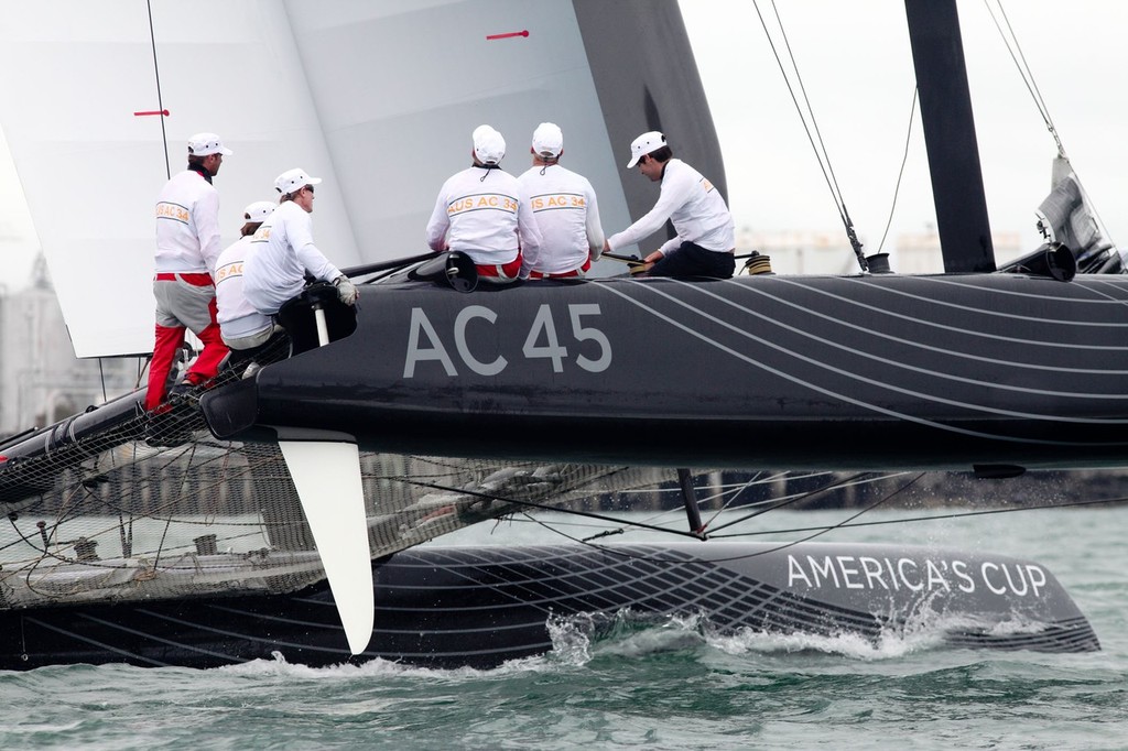 Team Australia spent several days testing the prototype AC45 in Auckland   &copy; Ivor Wilkins/www.americascup.com www.americascup.com