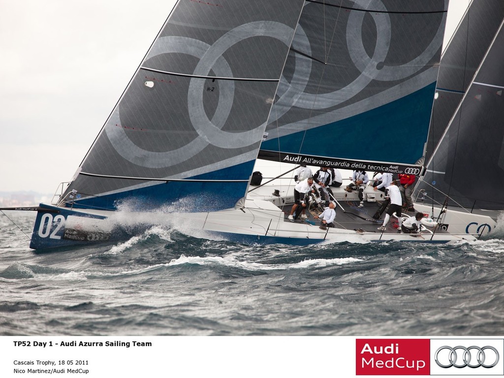 TP52 day 1 Audi Azurra Sailing Team - Audi Medcup Cascais Trophy © Nico Martinez http://www.nicomartinez.com