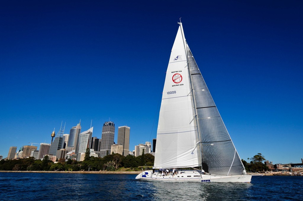 SOS Ocean Racing team train aboard famous maxi yacht Brindabella on Sydney Harbour prior to their record attempt to become the fastest monohull yacht to Circumnavigate Australia. Pictures by Photo: SALTWATERIMAGES - SOS Training on Sydney Harbour © Craig Greenhill / Saltwater Images http://www.saltwaterimages.com.au