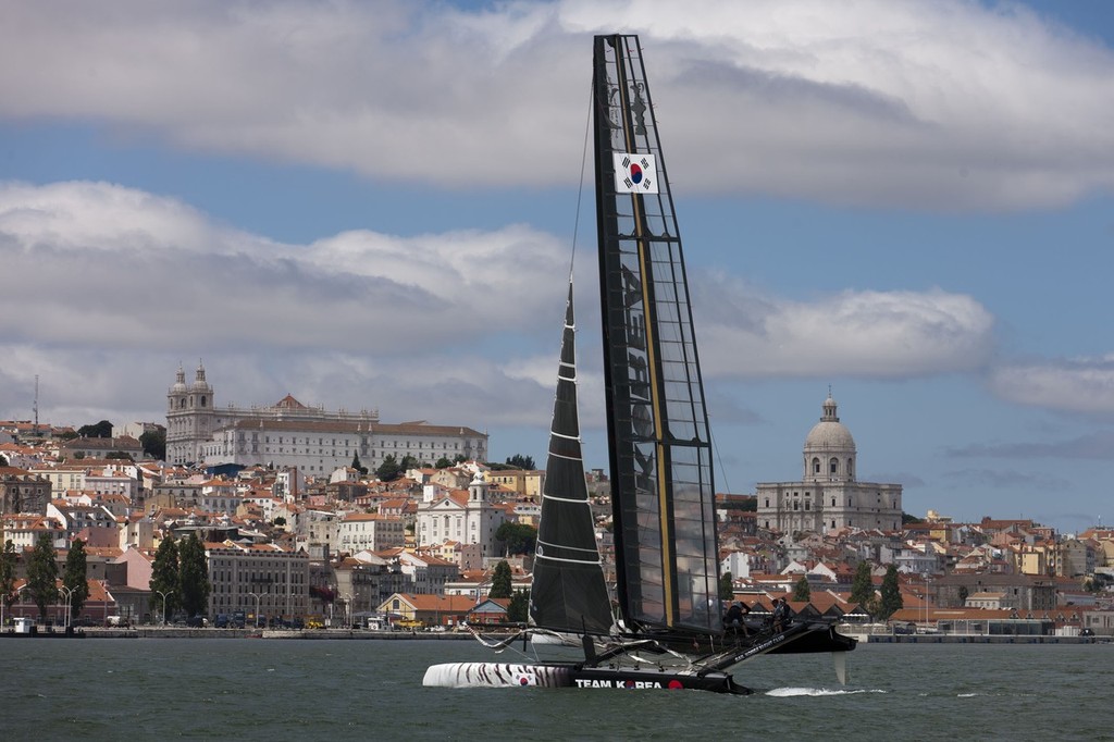 AC World Series - Cascais 2011 - Team Korea launch and shakedown © ACEA - Photo Gilles Martin-Raget http://photo.americascup.com/