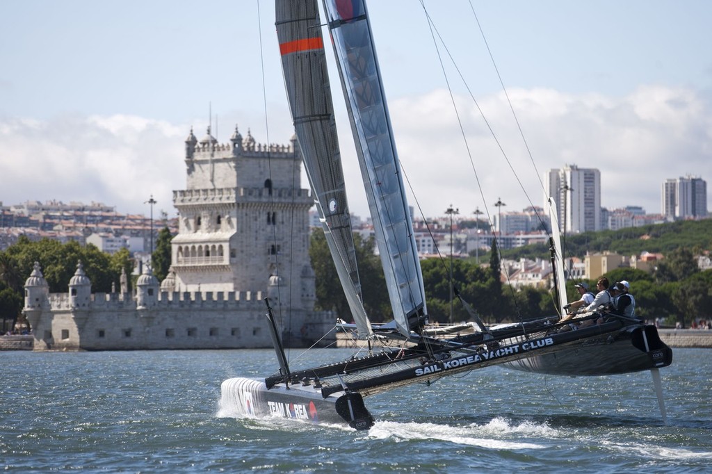 AC World Series - Cascais 2011 - Team Korea launch and shakedown © ACEA - Photo Gilles Martin-Raget http://photo.americascup.com/