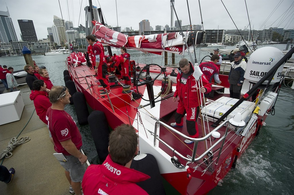 CAMPER with Emirates Team New Zealand sailors and shore crew load sails ready to leave Auckland for their New Zealand tour.  © Chris Cameron/ETNZ http://www.chriscameron.co.nz