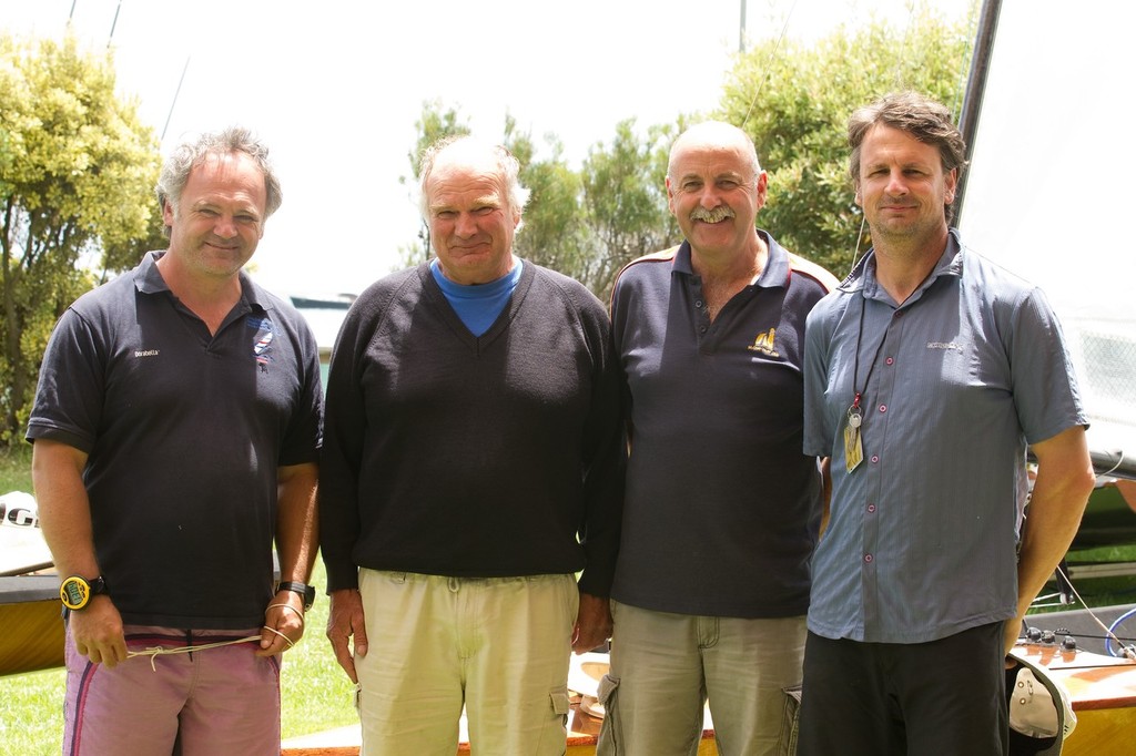 Andrea Bonezzi, Peter Randall, Comordor Steven Berryman and Jeff Owen before the Invitation Race - 2011/12 International Contender Australian National Championships - Mc Crae Yacht Club photo copyright  Steb Fisher taken at  and featuring the  class