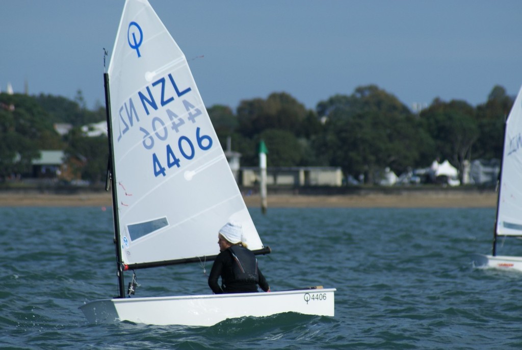 Day 3 - 2011 Toyota Optimist Nationals with Wakatere in the background © Richard Gladwell www.photosport.co.nz