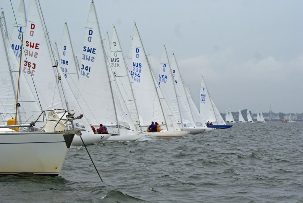 Race start - Black Flag - AUS 194 goes - 2011 Int Dragon Class World Championships - Day 3 © Richard Gladwell www.photosport.co.nz