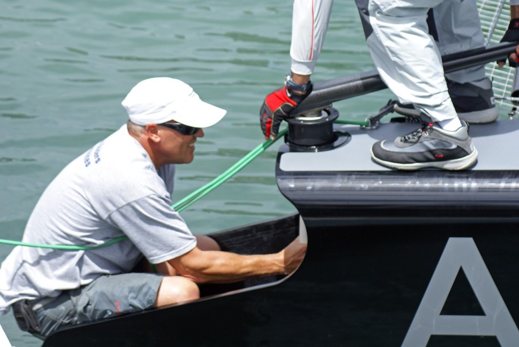 Rudder is locked in place - AC45 launch - Day 2 © Richard Gladwell www.photosport.co.nz