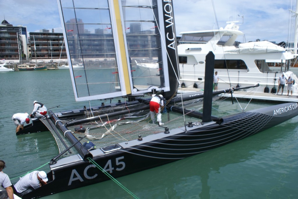 Ready for launch - AC45 - Day 2 Trials in Auckland © Richard Gladwell www.photosport.co.nz