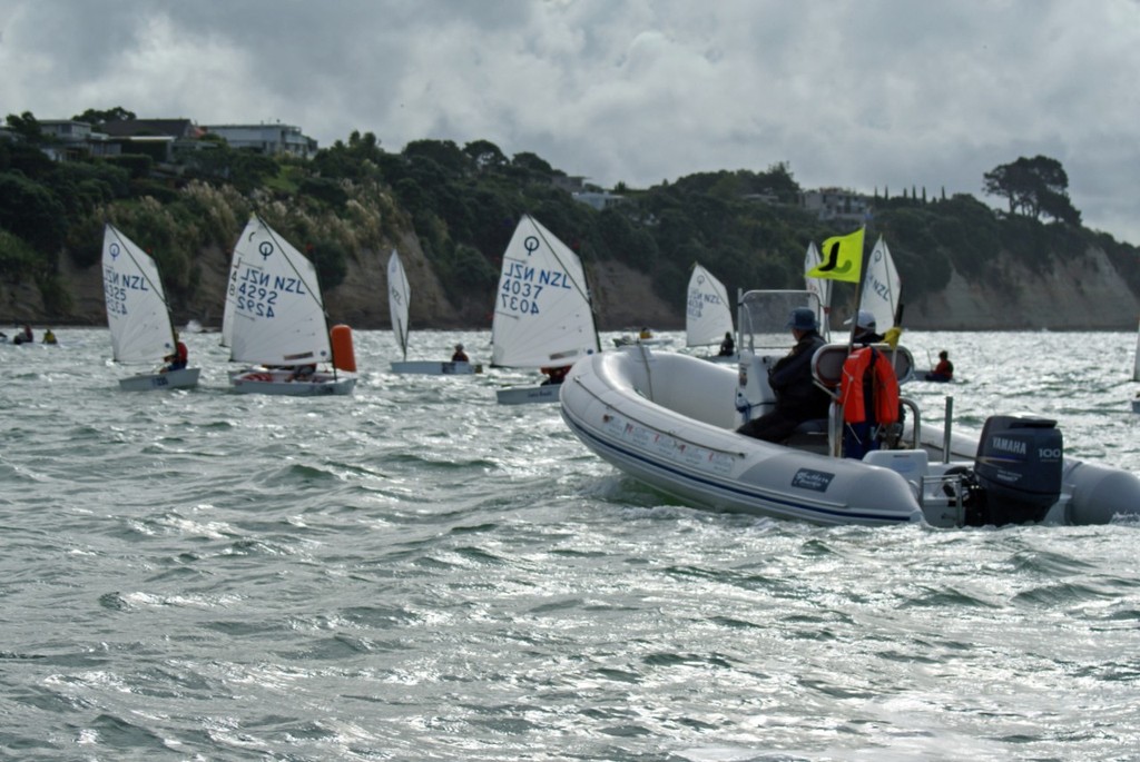 Watchful Jury - Day 4 - 2011 Toyota National Optimist Championships, Wakatere photo copyright Richard Gladwell www.photosport.co.nz taken at  and featuring the  class