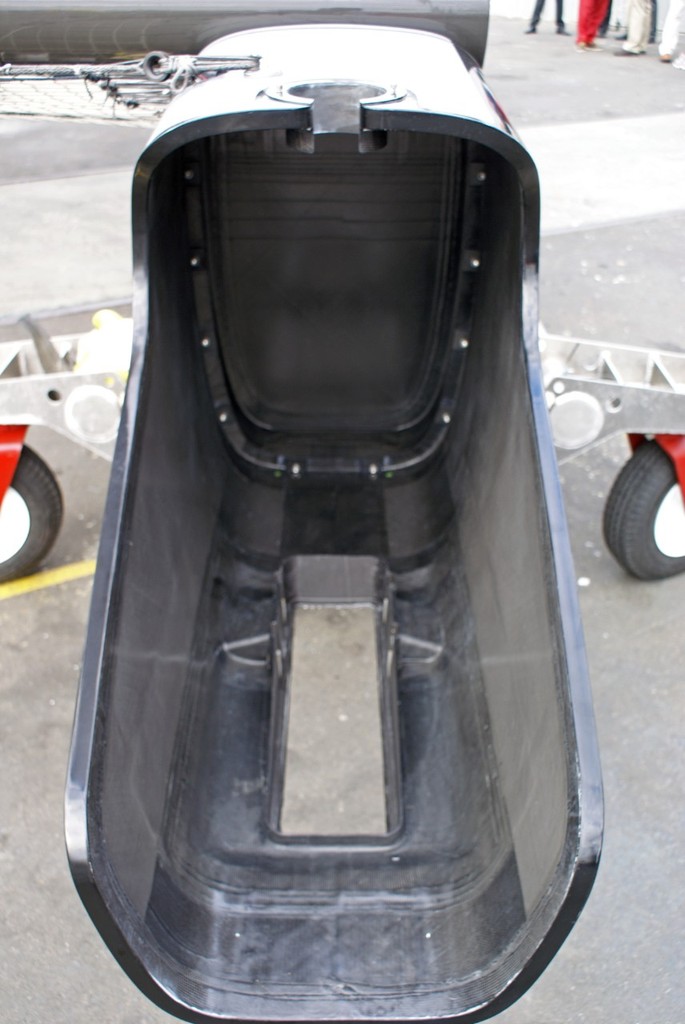 Stern section - showing opening for rudder box - AC45 Launch © Richard Gladwell www.photosport.co.nz