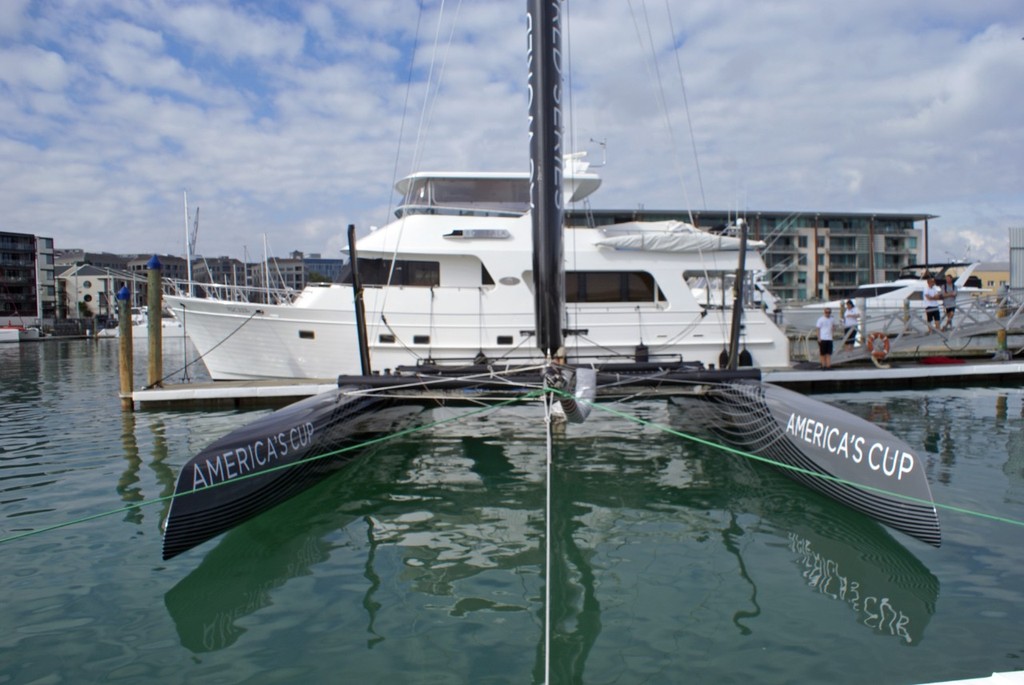 Bow on the AC 45 is narrower than expected - AC45 Launch © Richard Gladwell www.photosport.co.nz
