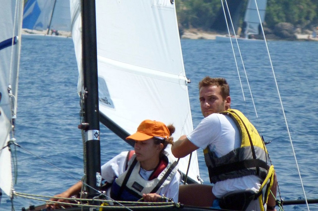 Stratos Kosmoglou & Stella Theofanidi GRE 3rd Catamaran - Vassiliki Watersports Festival 2011 &copy; Vassiliki Watersports Festival http://www.vassiliki-watersports-festival.com