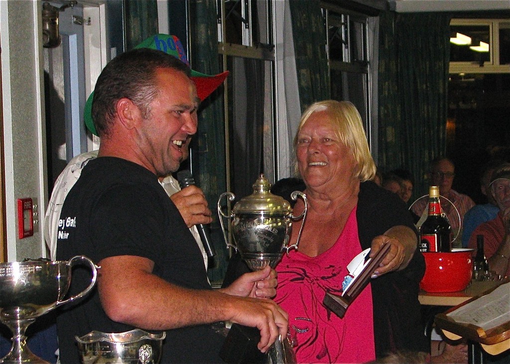 Gareth Insley handed trophies by Secretary:Treasurer, Cath Imrie - 2011 Hartley TS 16 National Championship © SW