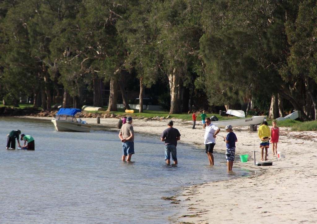 Great afternoon for fishing or just standing around - Sail Port Stephens 2011 Lay Day photo copyright Sail Port Stephens Event Media taken at  and featuring the  class