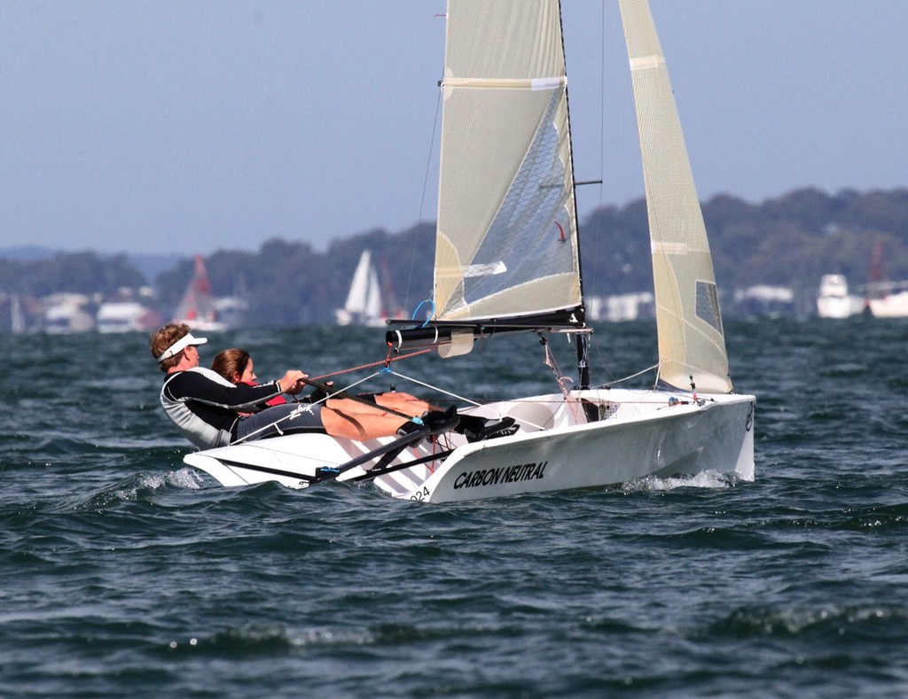Hugh Tait and Tara McCall on their to winning the 2011 NS14 State Championship - 2011 NS14 NSW Championship © Michael Chittenden 
