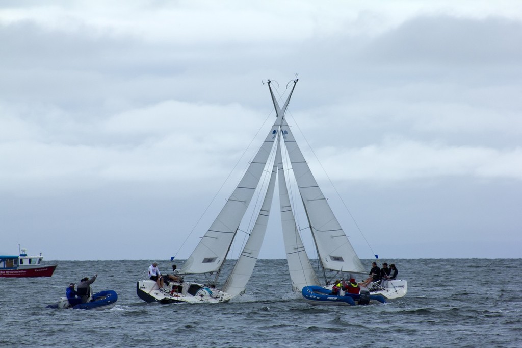 Crossing tacks in the Platu 25’s Seven Feet Cup, Vladivostock, Russia © SW