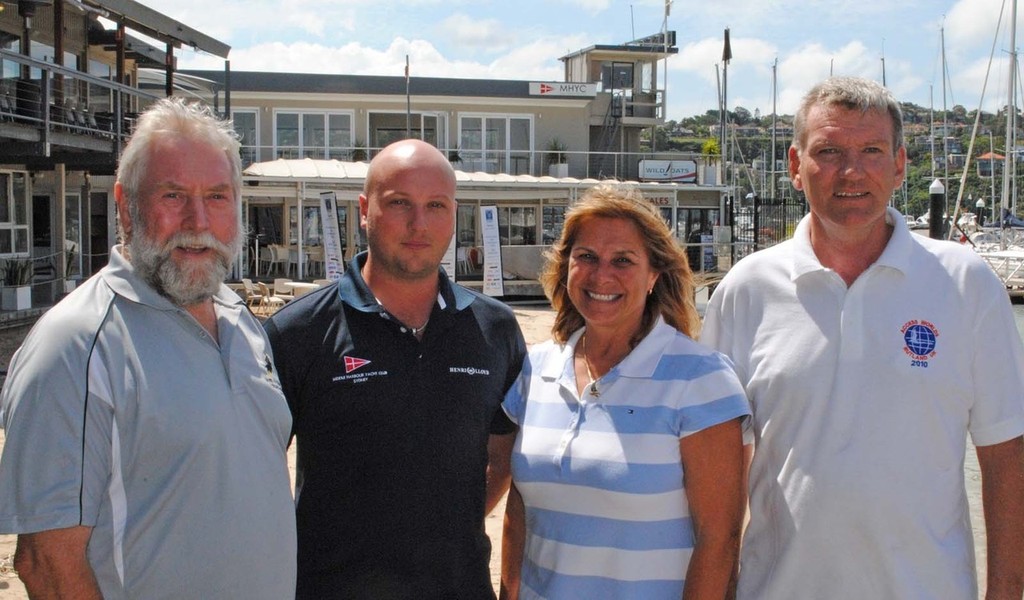 IACA President Terry Peek, MHYC Sailing Manager Brendan Rourke, Commodore Julie Hodder & AACA NSW Delegate Tony Clear at MHYC - Access Class 2012 Combined World and International Championships photo copyright International Access Class Association
 http://www.accessclass.org taken at  and featuring the  class