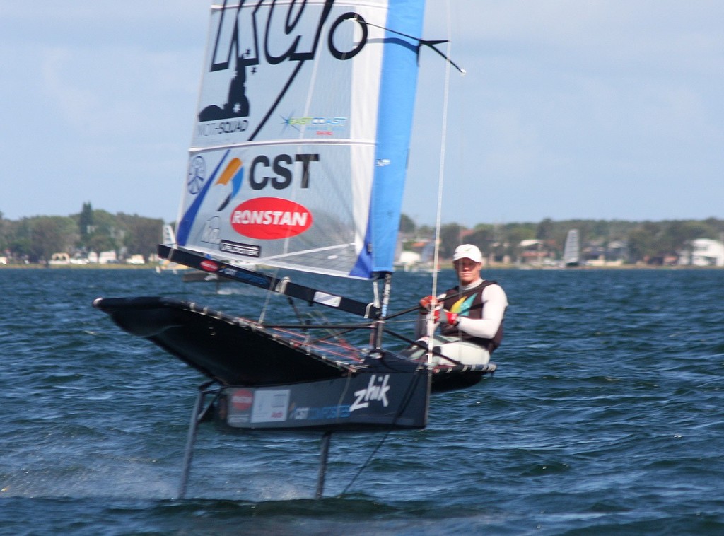 Nathan Outteridge giving another Moth masterclass lr - Zhik Moth Australian Championships 2011 photo copyright Sail-World.com /AUS http://www.sail-world.com taken at  and featuring the  class