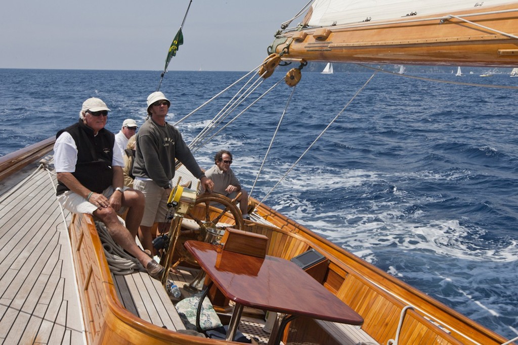 CAMBRIA, Sail n: K-4, Class: J CLASS, Owner: CAMBRIA YACHTS<br />
on board - Portofino Rolex Trophy 2011 ©  Rolex / Carlo Borlenghi http://www.carloborlenghi.net