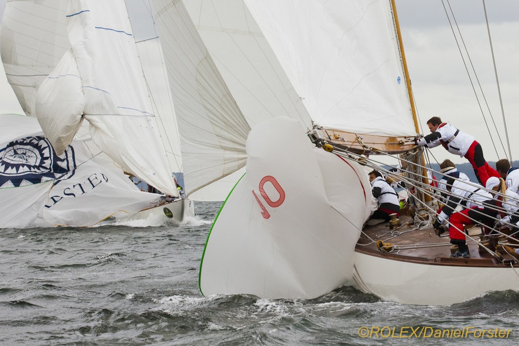 Trivia (GER 10), 1937, 12mR, Wilfried Beeck (Hamburg, Germany)<br />
Evaine (K 2), 1936, 12mR, Andreas Wehner (Kiefersfelden, Germany) ©  Rolex/Daniel Forster http://www.regattanews.com