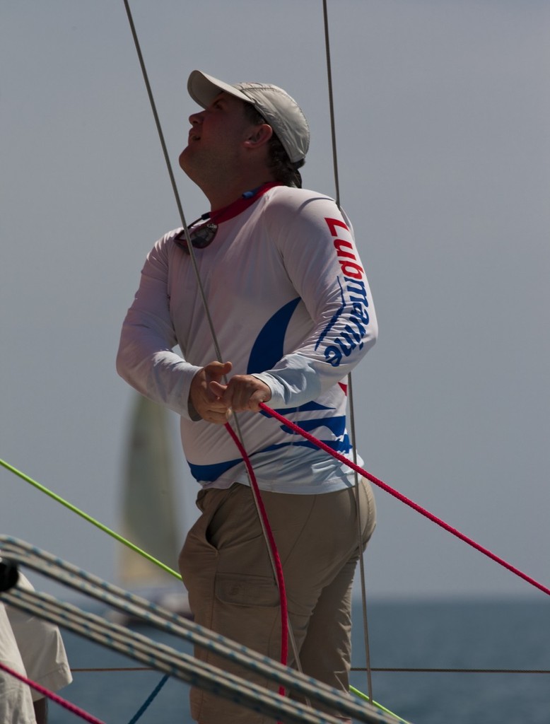 Royal Langkawi International Regatta 2011 - a long day staring at the sun. Chris Nowell on Mat Salleh. © Guy Nowell http://www.guynowell.com