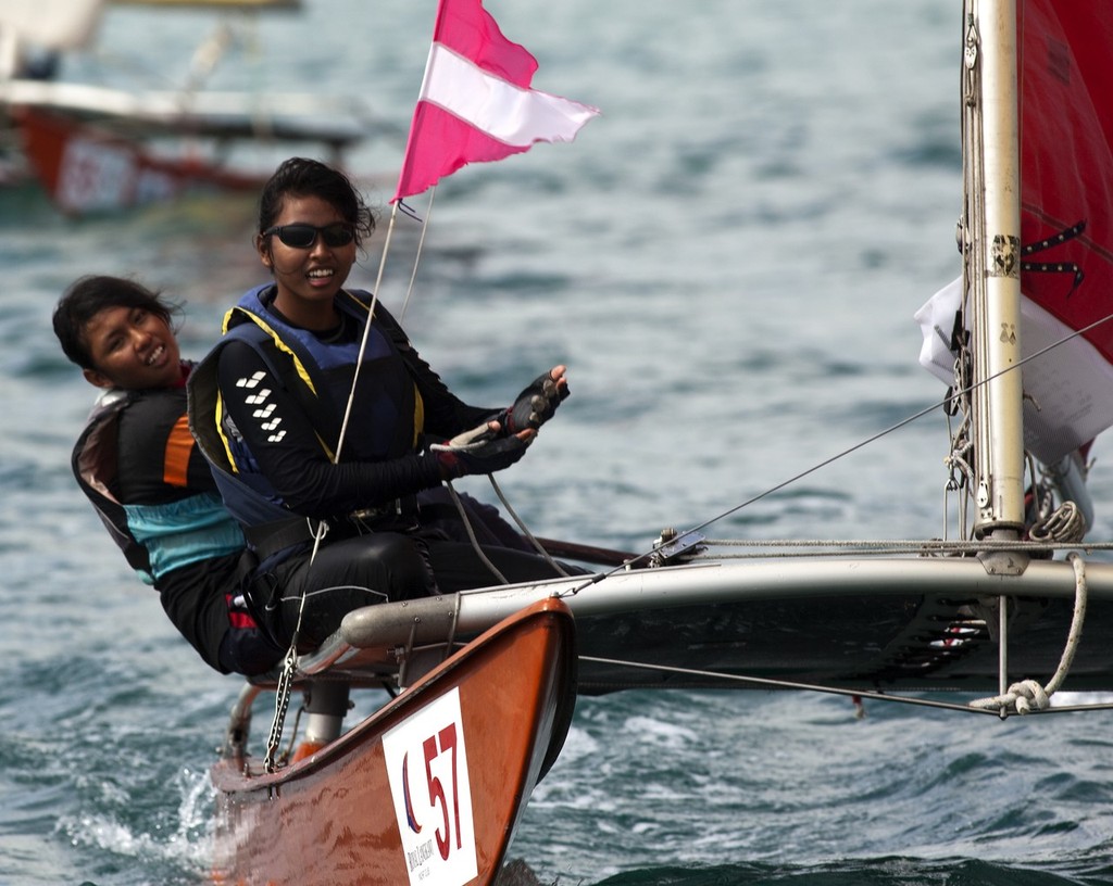 Royal Langkawi International Regatta 2011 - cheerful smiles on board MYA1. © Guy Nowell http://www.guynowell.com
