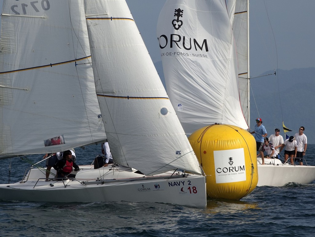 Royal Langkawi International Regatta 2011 - close sailing for the Platus at the leeward mark. © Guy Nowell http://www.guynowell.com