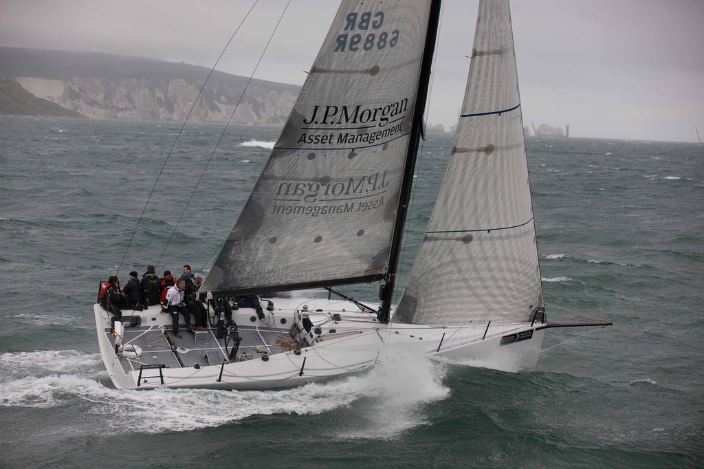 20110625  Copyright onEdition 2011©
Free for editorial use image, please credit: TH Martinez/Sea&Co/onEdition

Ben Ainslie Helms Keronimo during the J.P. Morgan Asset Management Round the Island Race.

The J.P. Morgan Asset Management Round the Island Race (Saturday 25th June) is the 4th largest participation sporting event in the UK. Organised by the Island Sailing Club, it is dubbed ÔBritain's favourite yacht raceÕ, attracting over 1,800 yachts and 16,000 competitors. They come to compete in t photo copyright TH Martinez/Sea&Co/onEdition taken at  and featuring the  class