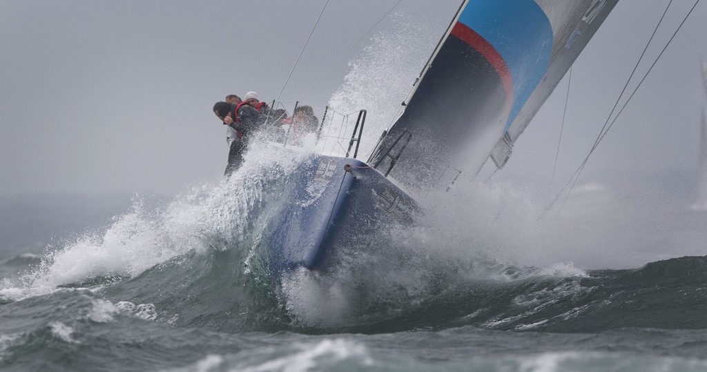 Sir Keith Mills helming Team Origin at the J.P. Morgan Asset Management Round the Island Race © onEdition http://www.onEdition.com