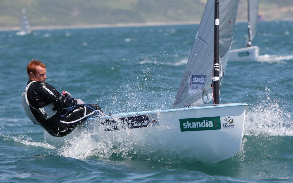 Andrew Mills from Great Britain racing racing in the Finn class on day 3 of the Skandia Sail for Gold Regatta © onEdition http://www.onEdition.com