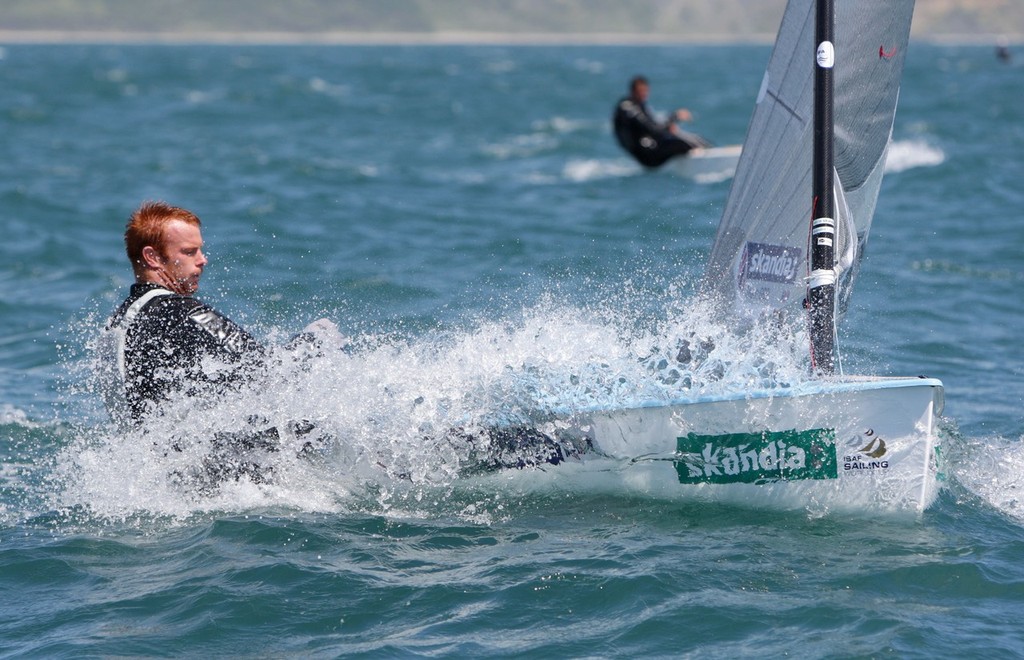 Andrew Mills from Great Britain racing racing in the Finn class on day 3 of the Skandia Sail for Gold Regatta © onEdition http://www.onEdition.com