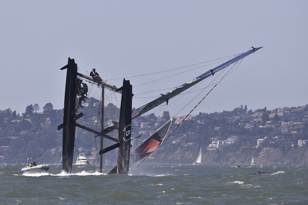  34th America’s Cup - ORACLE Racing press conference at GGYC - Russell Coutts capsize © ACEA - Photo Gilles Martin-Raget http://photo.americascup.com/