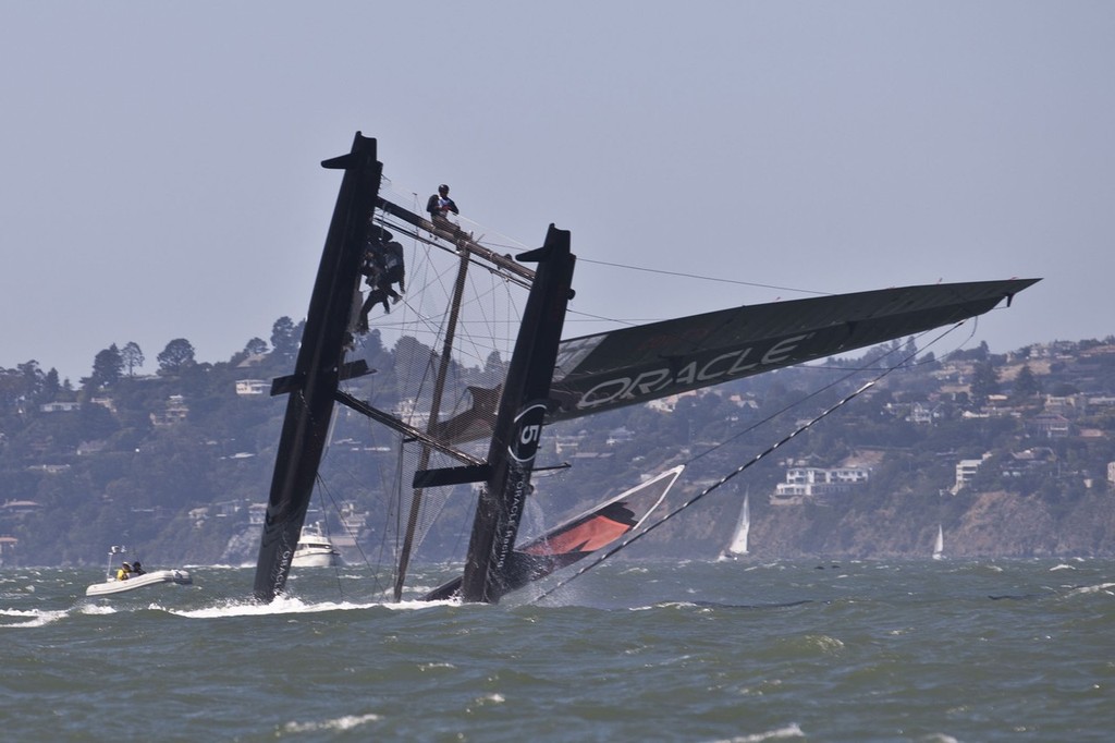  34th America’s Cup - ORACLE Racing press conference at GGYC - Russell Coutts capsize © ACEA - Photo Gilles Martin-Raget http://photo.americascup.com/