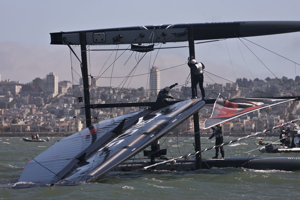  34th America’s Cup - ORACLE Racing press conference at GGYC - Russell Coutts capsize © ACEA - Photo Gilles Martin-Raget http://photo.americascup.com/