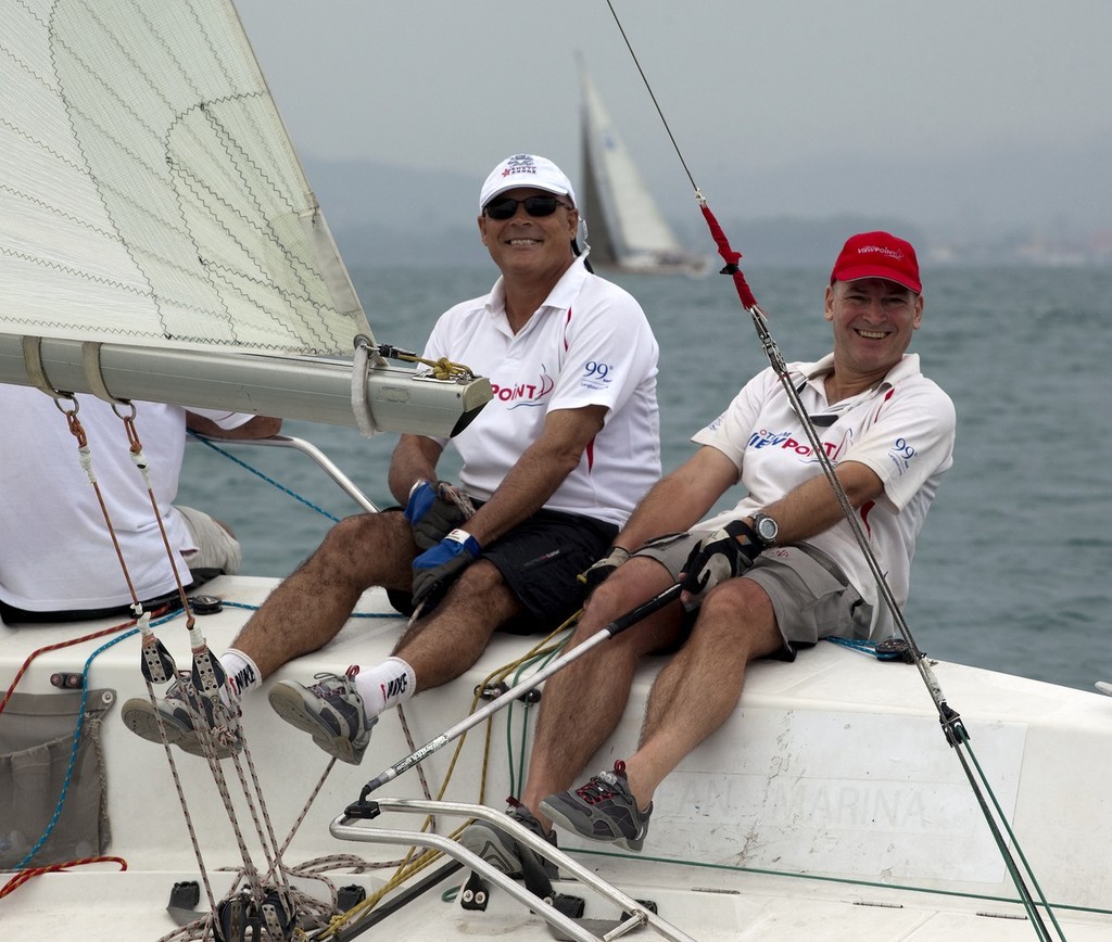 Top of the Gulf Regatta 2011 - David Yourieff and Rolf Heemskerk (r) enjoying the ride. The Fox, Platu class. Coronation Cup © Guy Nowell/Top of the Gulf