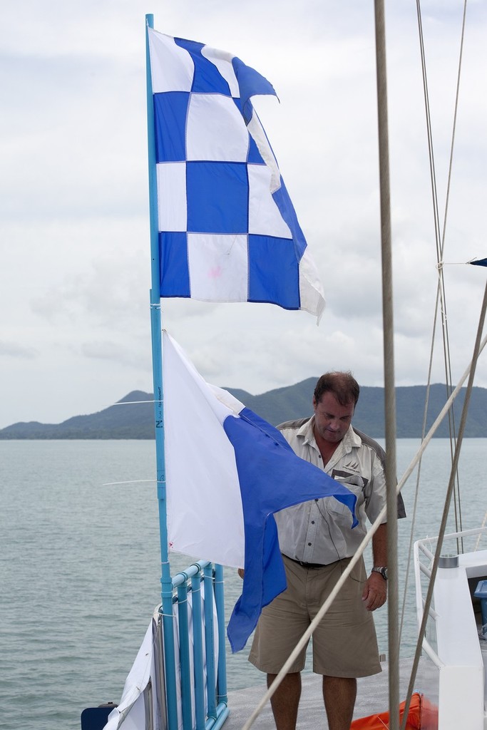 Top of the Gulf Regatta 2011 - RO Simon James signals ’N over A’ for the day’s racing © Guy Nowell/Top of the Gulf