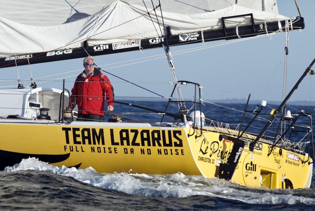 A triumphant Brad Van Liew wins the Velux 5 Oceans, having won 5 out of 5 legs, as he crossed the finish line in this evening in La Rochelle, France. © Ainhoa Sanchez/Velux 5 Oceans